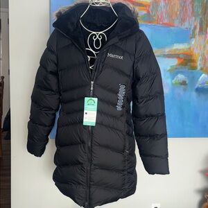 Marmot ‘Montreal’ Coat with Faux Fur Hood NWT!